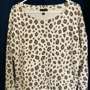 J Crew Leopard Print Sweatshirt, Size XL